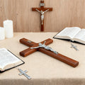 Hand-carved wooden wall cross