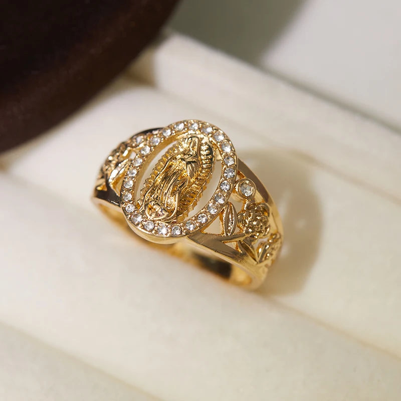 Virgin Mary zirconia ring