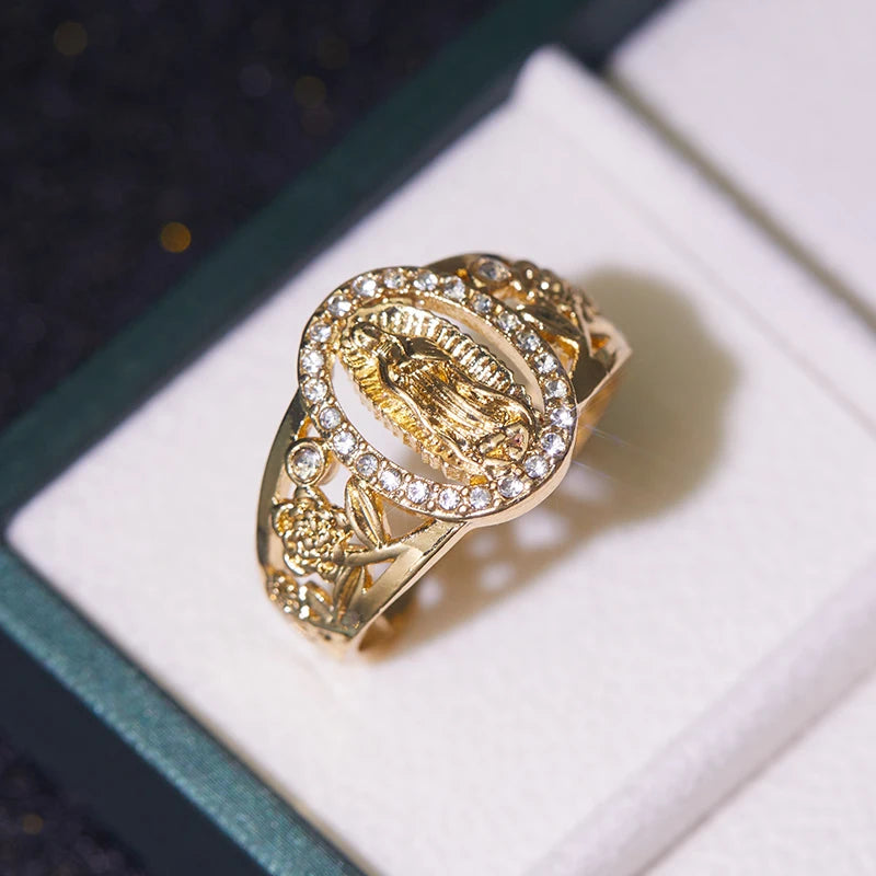 Virgin Mary zirconia ring